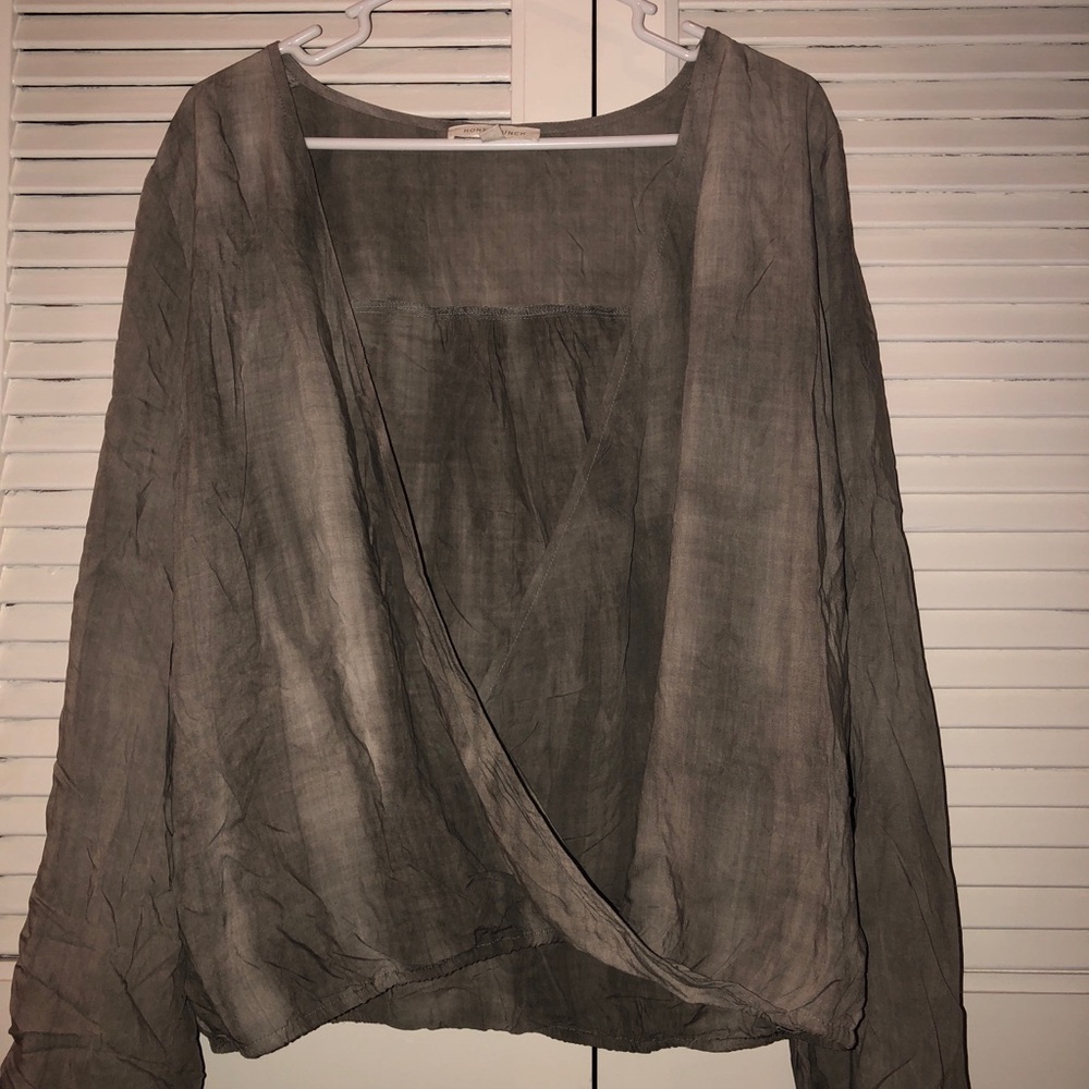 Open front cross blouse
